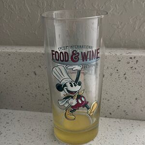 Disney Food & Wine Festival Glass with Yellow and Red Accents
